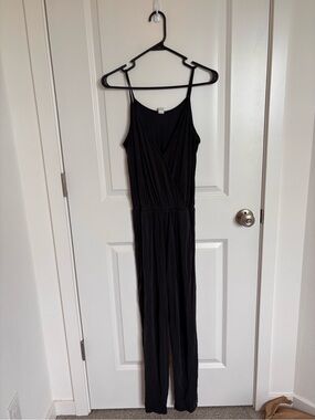 CY Black Jumpsuit Dress with Wrap Bodice